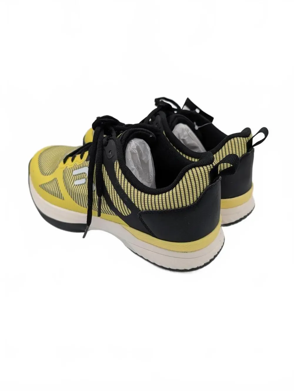 FitVille Amadeus Wide Extra Wide Tennis Court Sneakers Yellow Black Men 8.5W
